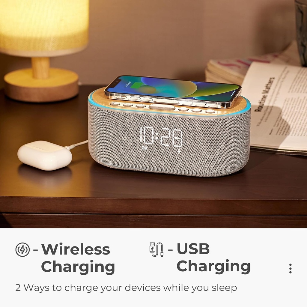 USCCE Alarm Clock Bluetooth FM Radio