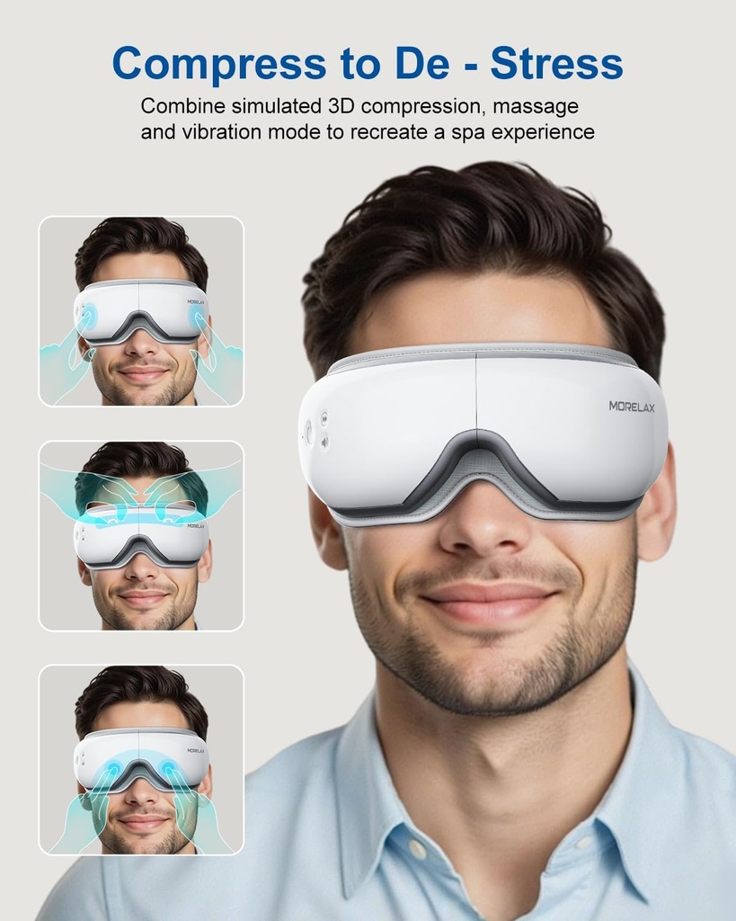 Morelax Eye Massager with Heat & Bluetooth