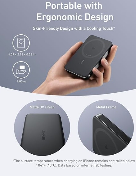 Anker Qi2 15W MagGo Power Bank 10,000 mAh - Black
