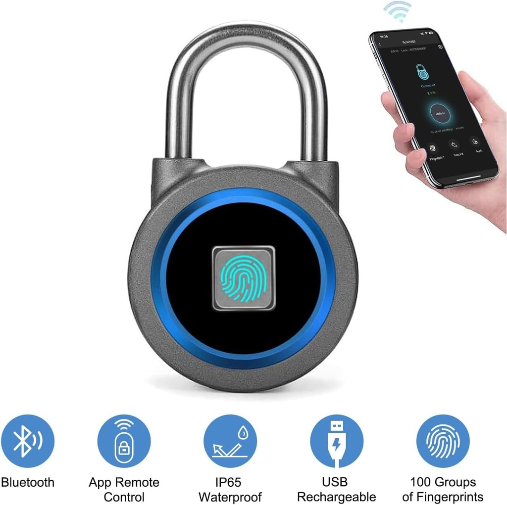 MEGAFEIS Smart Padlock with Keyless Biometric