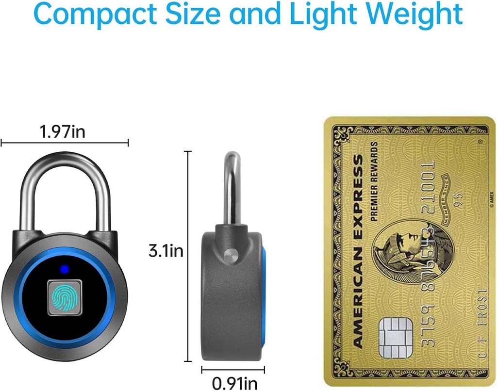 MEGAFEIS Smart Padlock with Keyless Biometric