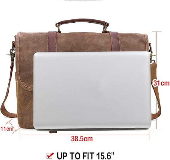 Newhey Mens Messenger Bag 15.6" Brown