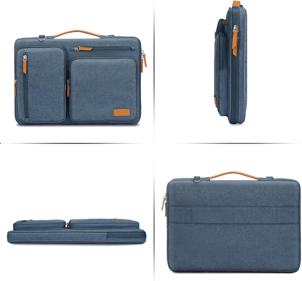 MOSISO 360 Protective Laptop Shoulder Bag, 15-15.6" Haze Blue