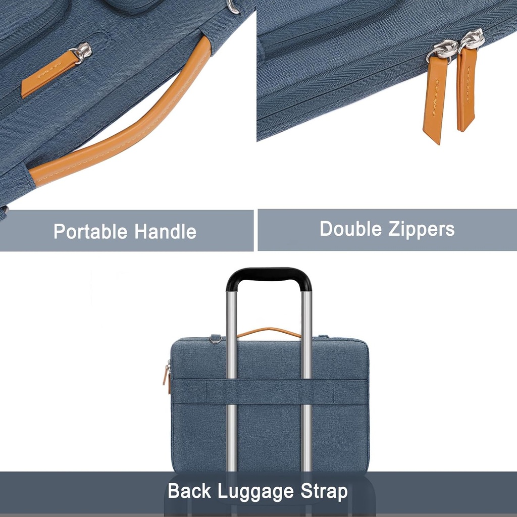 MOSISO 360 Protective Laptop Shoulder Bag, 13-13.3" Haze Blue