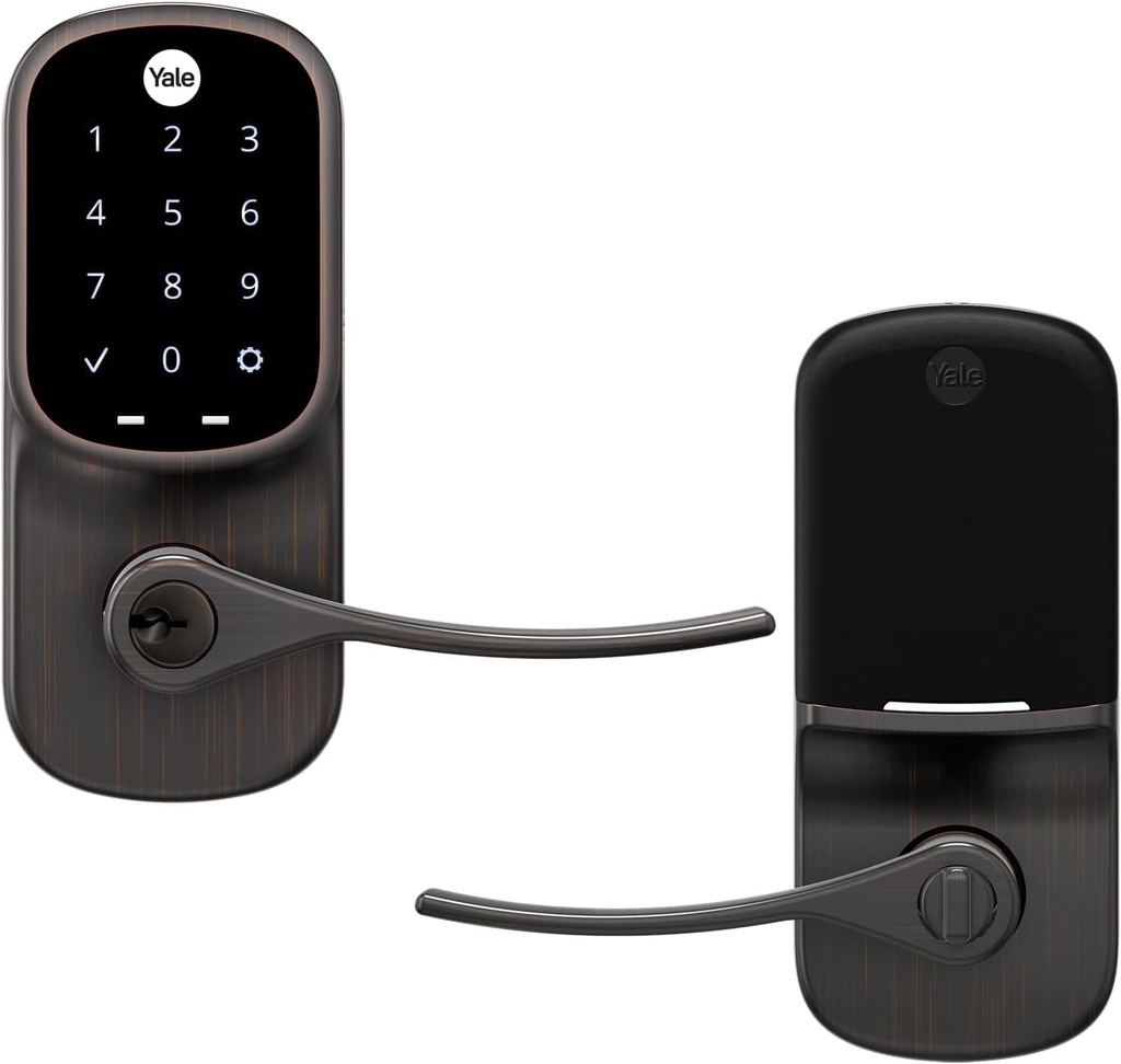 Yale Assure Lever - Wi-Fi Connected Keypad Smart Door Lock with Handle Black Suede