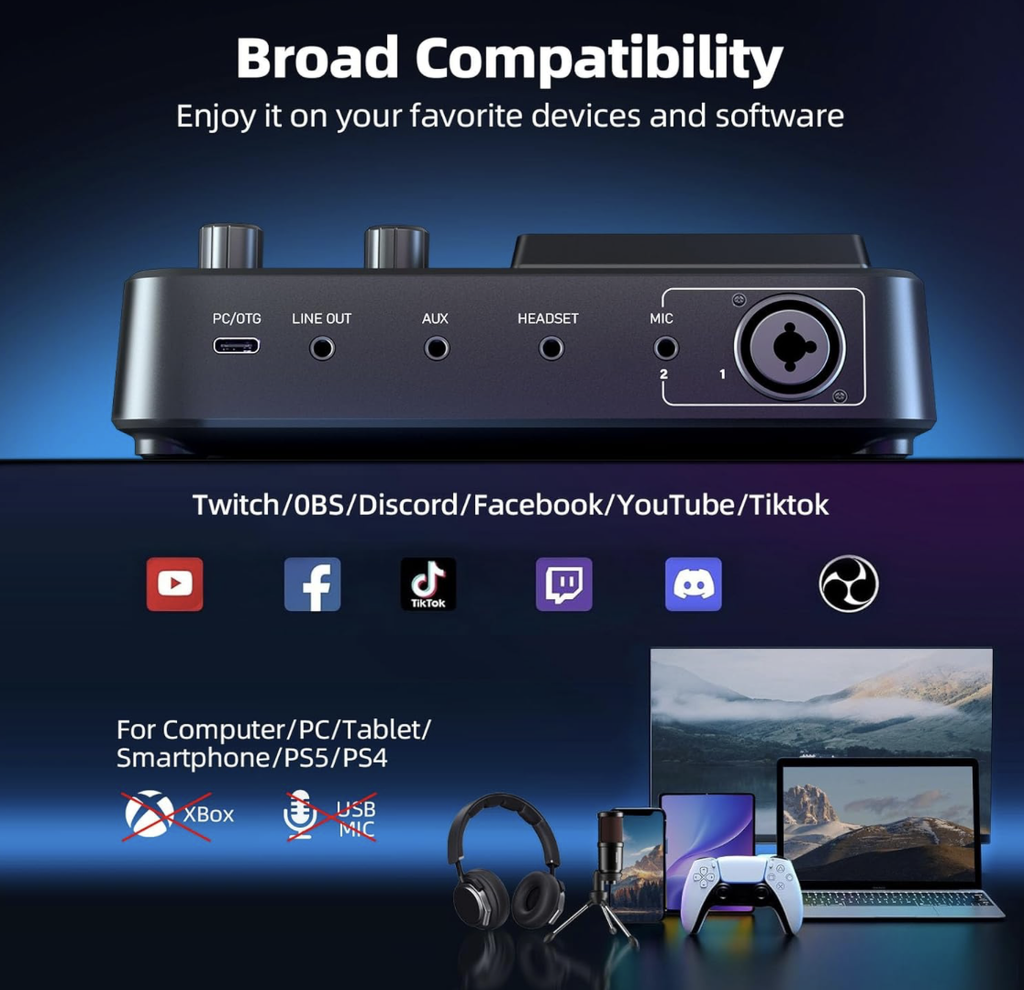 PUPGSIS All-in-one Gaming Audio Mixer