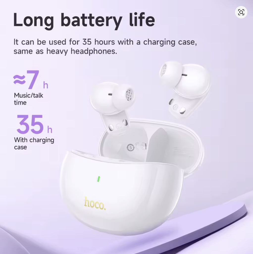 HOCO EQ17 Wireless ANC BT Headset - Frost White