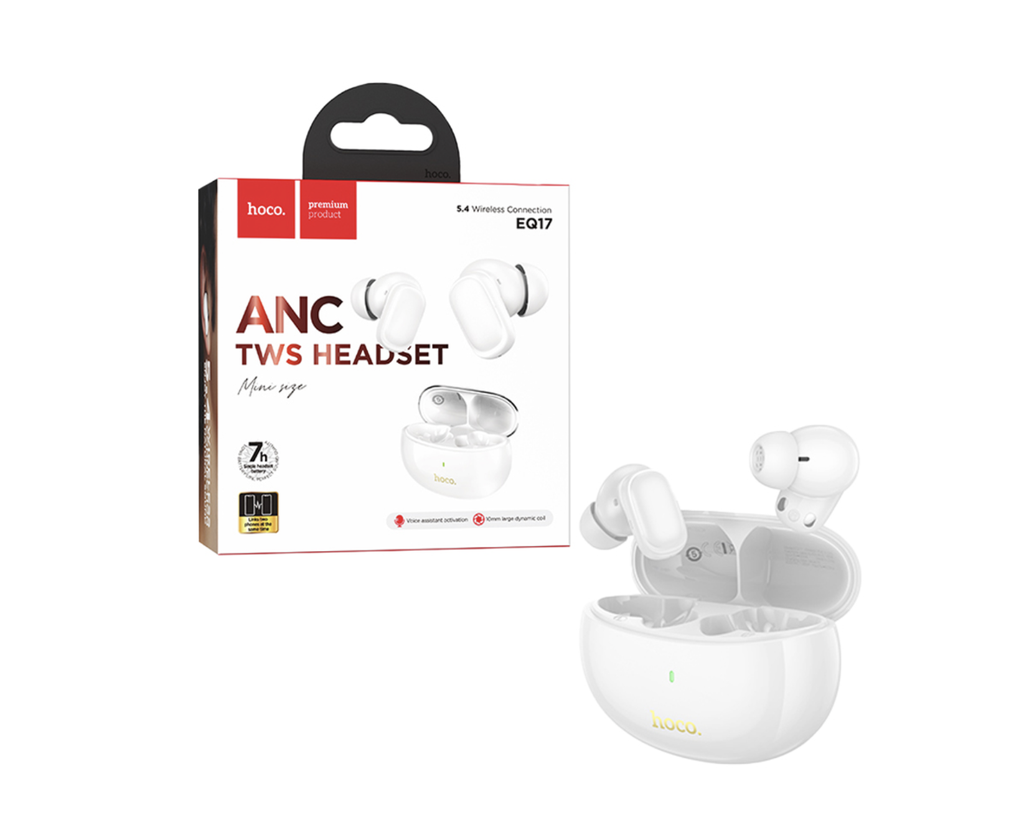 HOCO EQ17 Wireless ANC BT Headset - Frost White