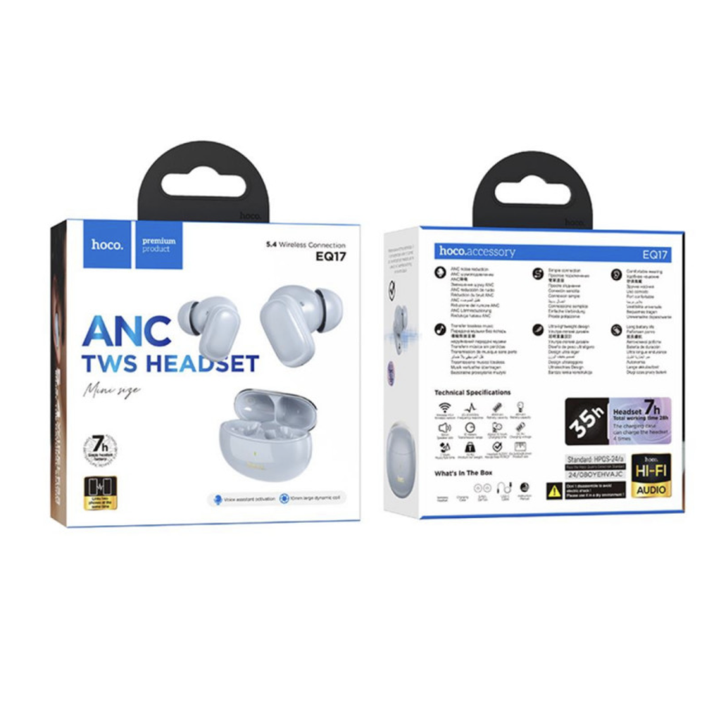 HOCO EQ17 Wireless ANC BT Headset - Blue Star