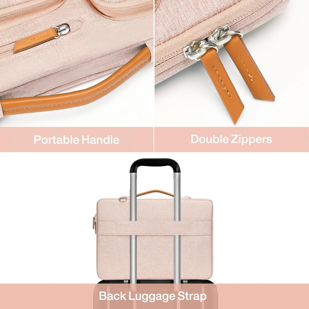 MOSISO 360 Protective Laptop Shoulder Bag,15-15.6" Khaki