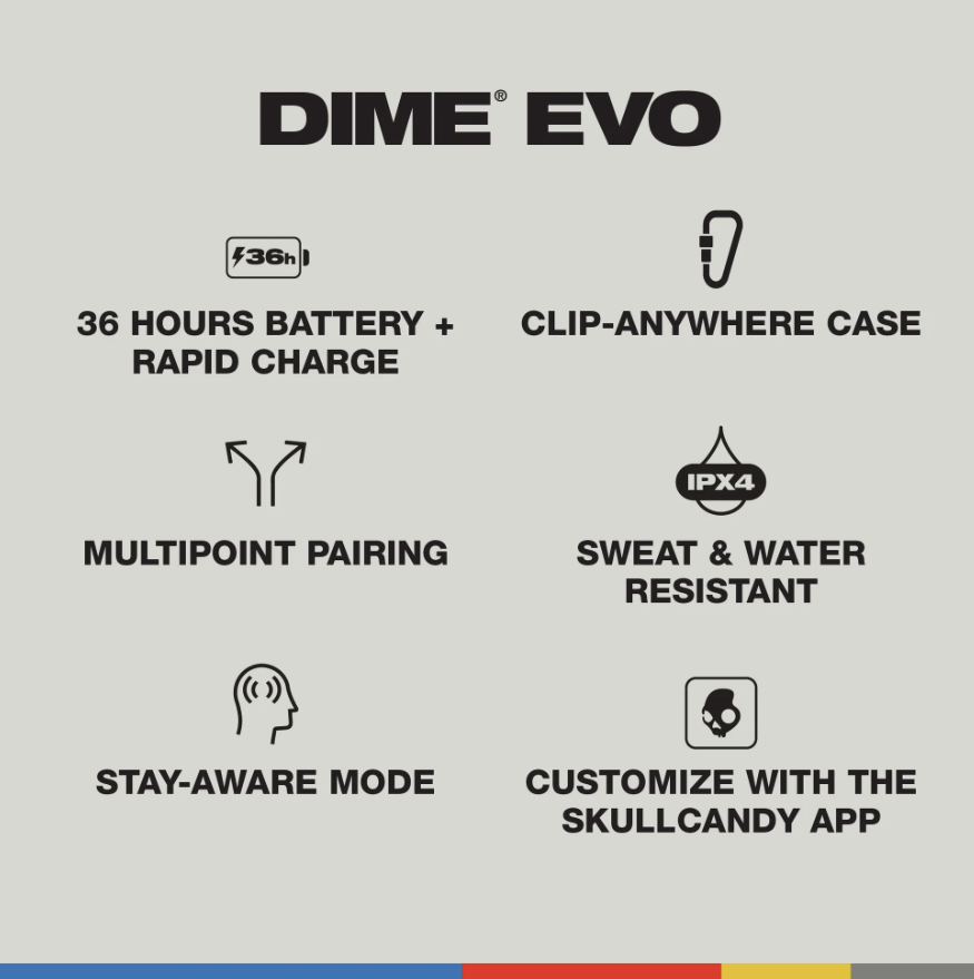 Skullcandy Dime EVO True Wireless In-Ear - True Black