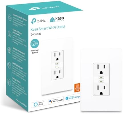 Kasa Smart WiFi In-Wall Power Outlet (2 Socket)