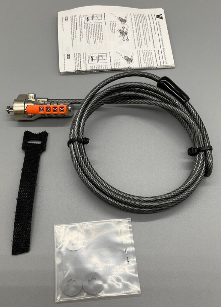 V7 6FT Security Cable with Combo Lock