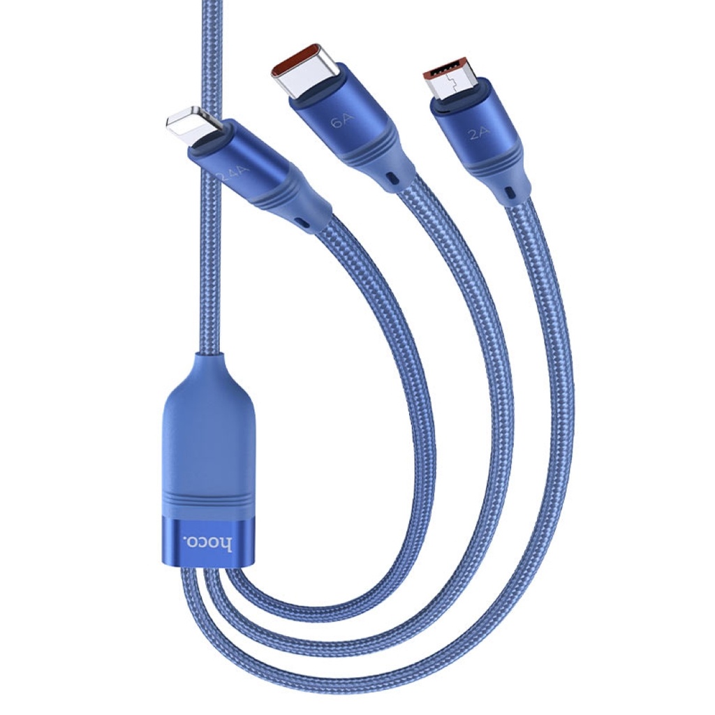 HOCO U104 3in1 charge cable Blue