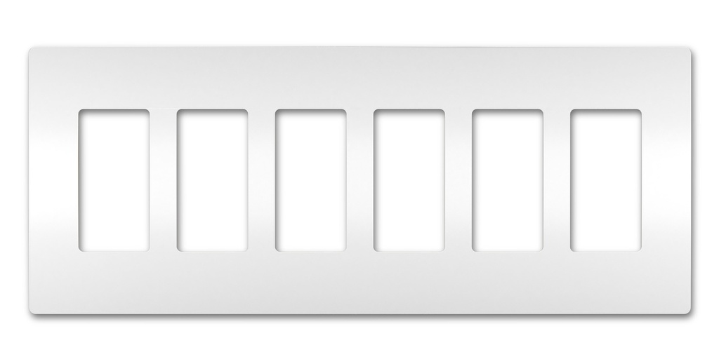 Legrand Radiant 6-Gang Faceplate Plastic WH