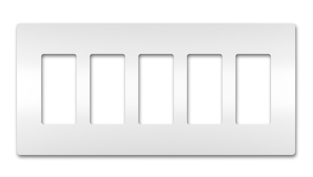 Legrand Radiant 5-Gang Faceplate Plastic WH