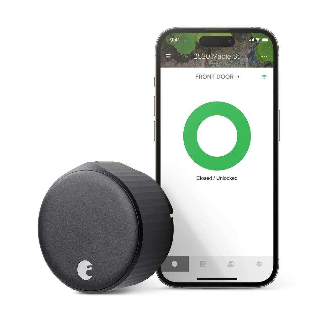 August Home (4th Generation) Smart Lock, Matte Black