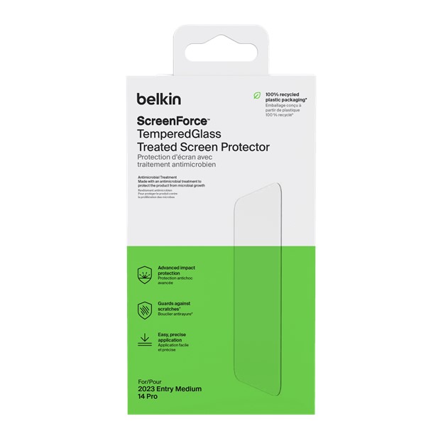 Belkin - Glass Screen Protector with EZ Tray for Apple iPhone 16 Pro Max- Clear