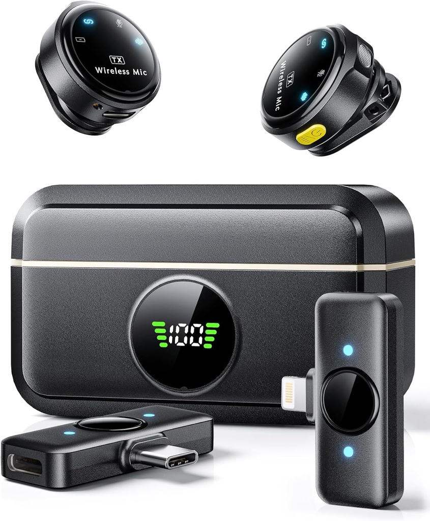 Suphyee Wireless Lavalier Microphone for iPhone/Android