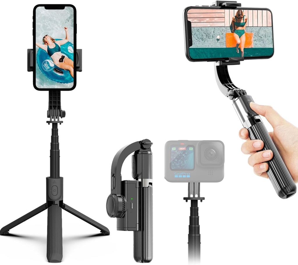 L08 Gimbal Stabilizer for Smartphone, Selfie Stick Tripod with Remote Control