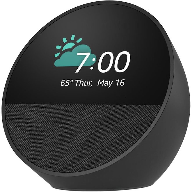 Amazon Echo Spot Smart alarm clock W/ vibrant sound & Alexa (Black)