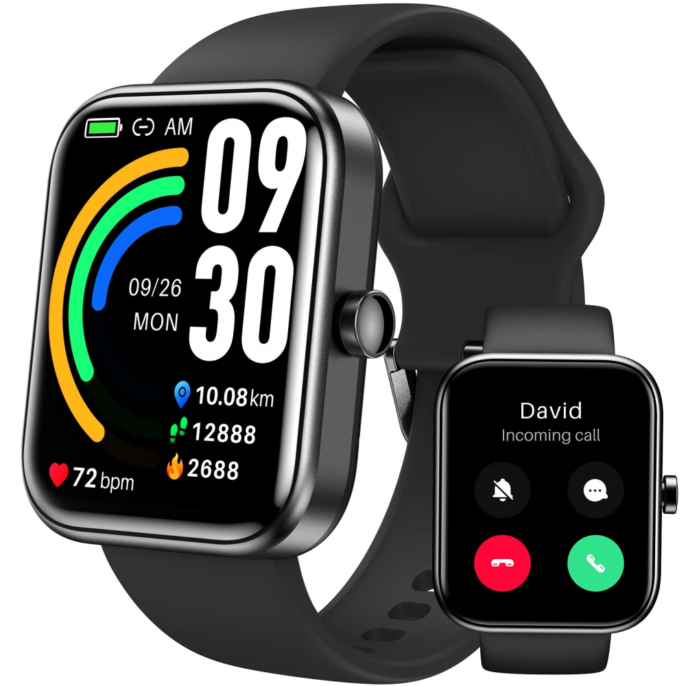 TOZO S3 Touchscreen Smart Watch with Alexa built-in Fitness Tracker (Black)