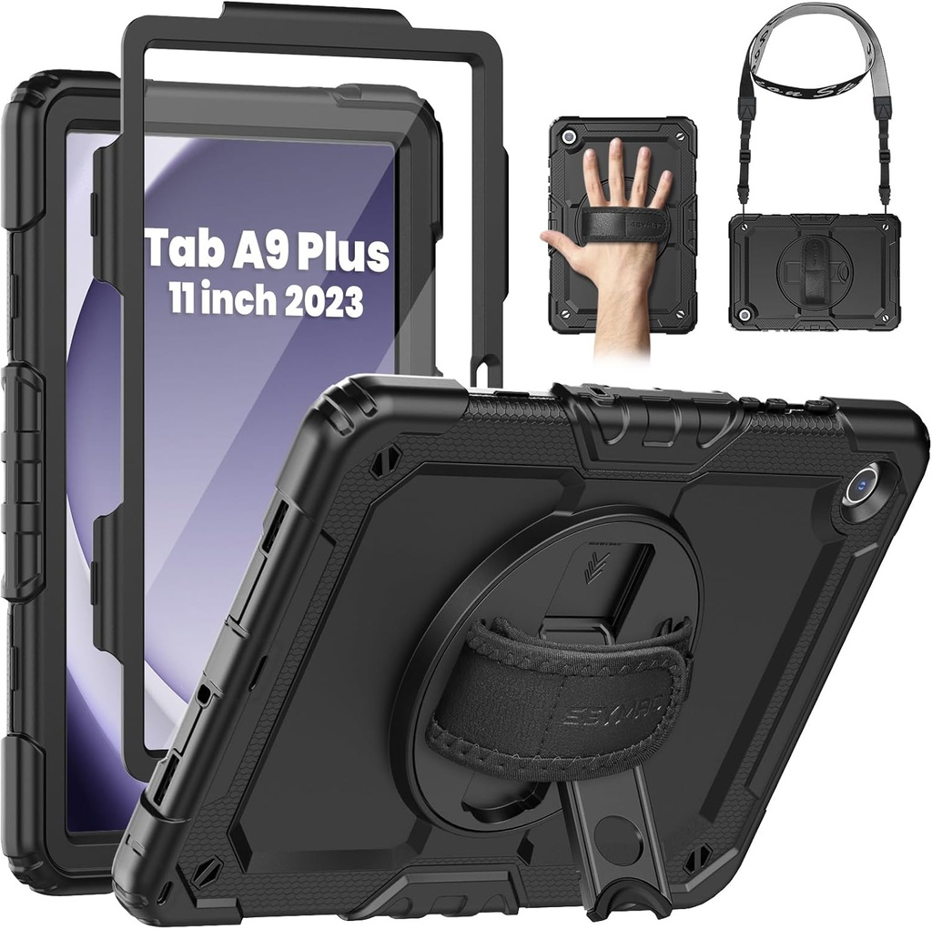 SEYMAC Case for Samsung Galaxy Tab A9+/ A9 Plus Case 11" 2023 Black