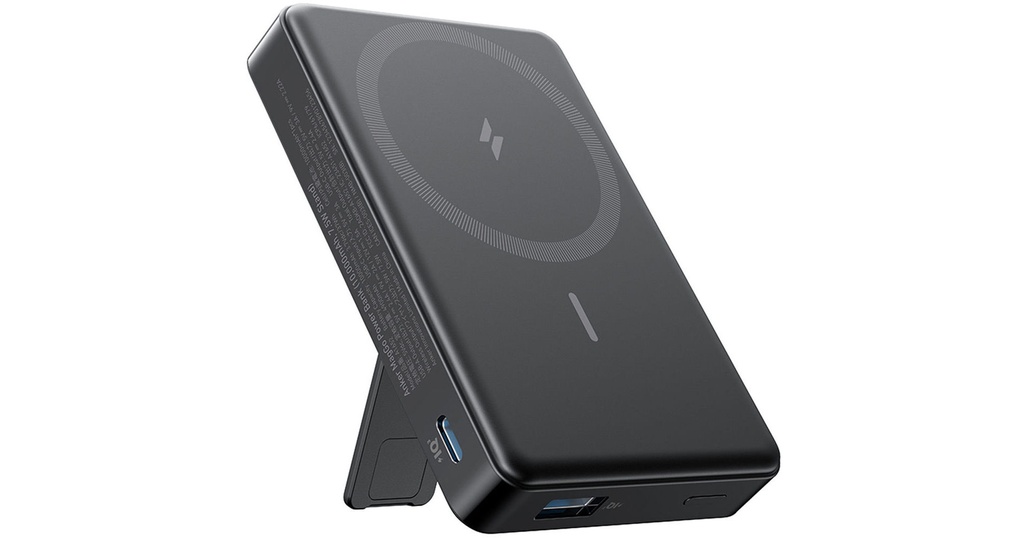 Anker - MagGo Power Bank with Stand 10,000 mAh 7.5W - Black