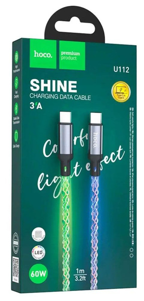 HOCO U112 Shine 60W charging data cable for Type-C to Type-C