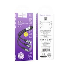HOCO X102 3-in-1 charging cable(iP+Micro+Type-C)