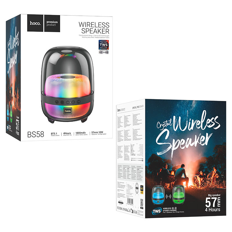 HOCO BS58 Crystal Luminous BT speaker