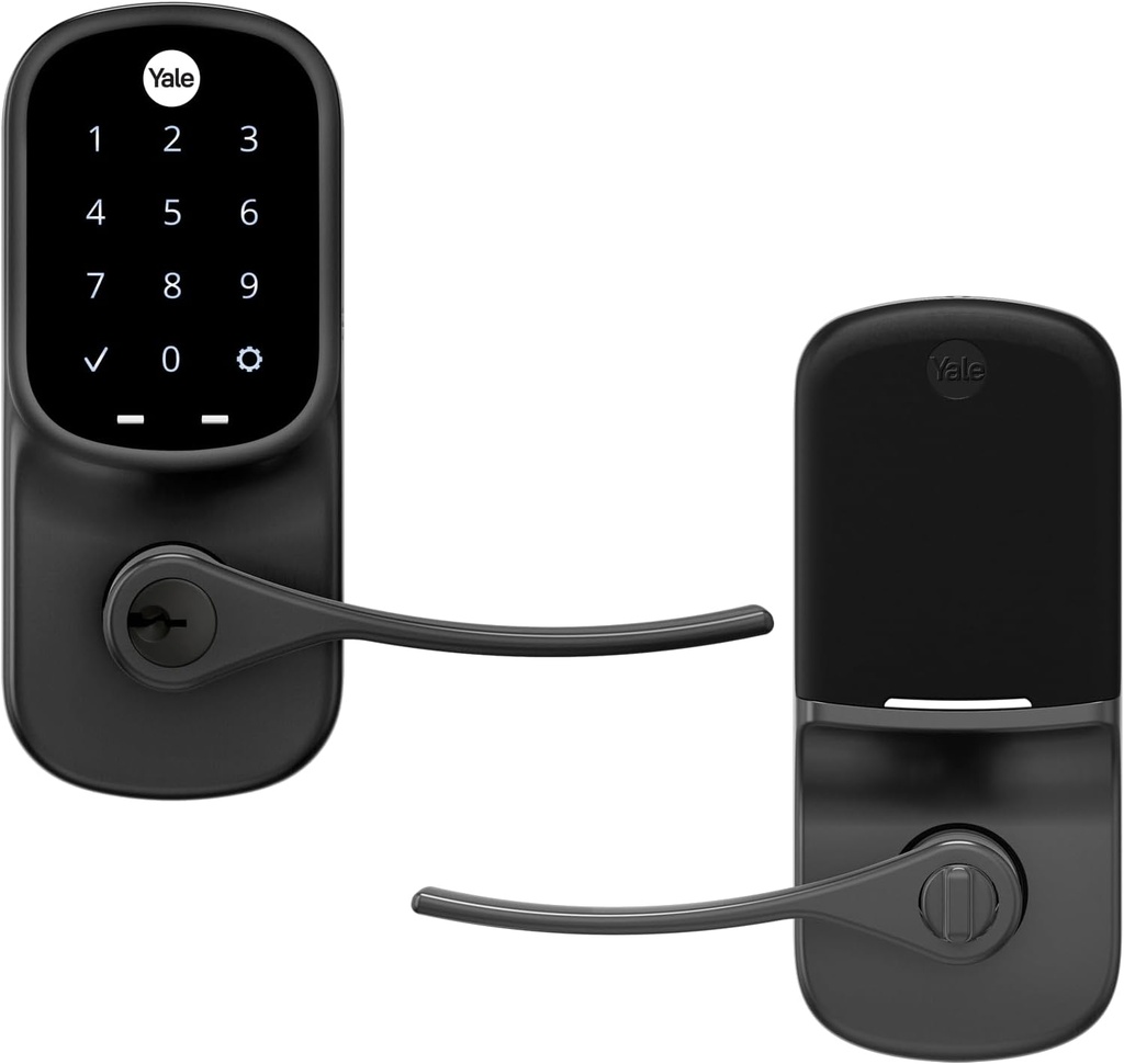 Yale Assure Lever - Wi-Fi Connected Keypad Smart Door Lock with Handle Black Suede