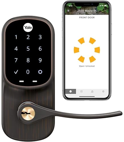 Yale Assure Lever - Wi-Fi Connected Keypad Smart Door Lock with Handle Black Suede