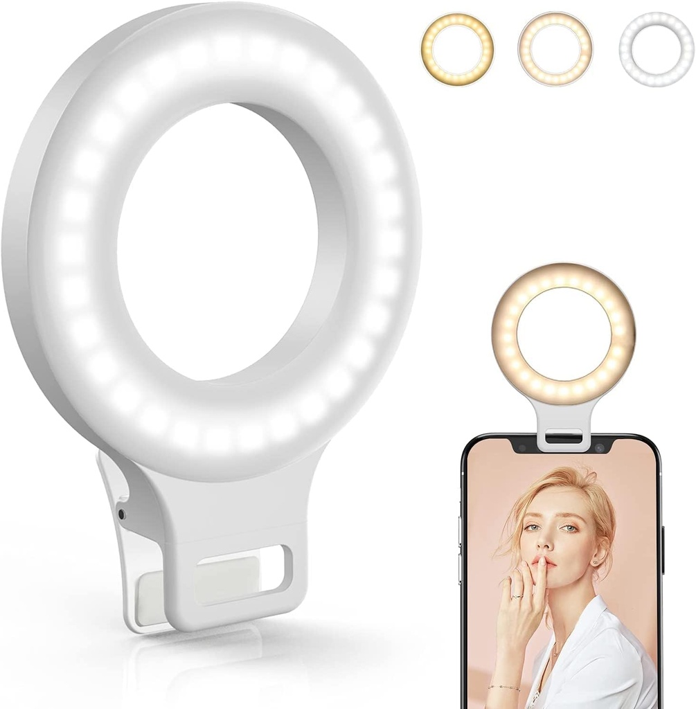 Kimwood Rechargeable 60 LED Clip on Selfie Ring Light