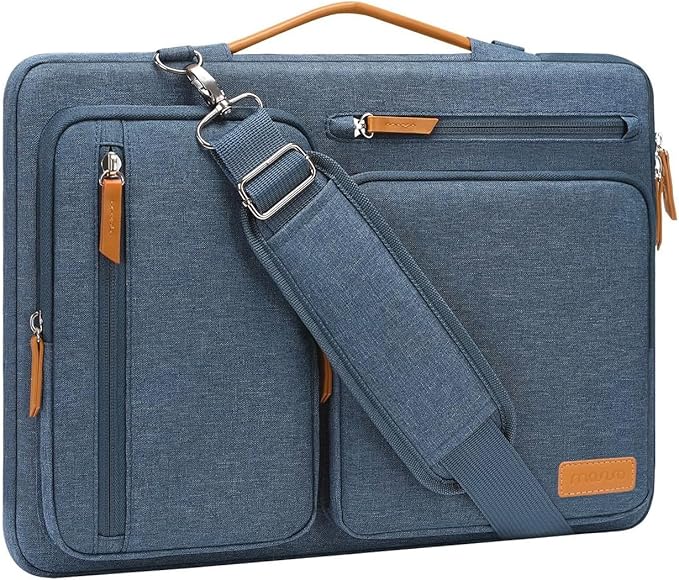 MOSISO 360 Protective Laptop Shoulder Bag, 15-15.6" Haze Blue