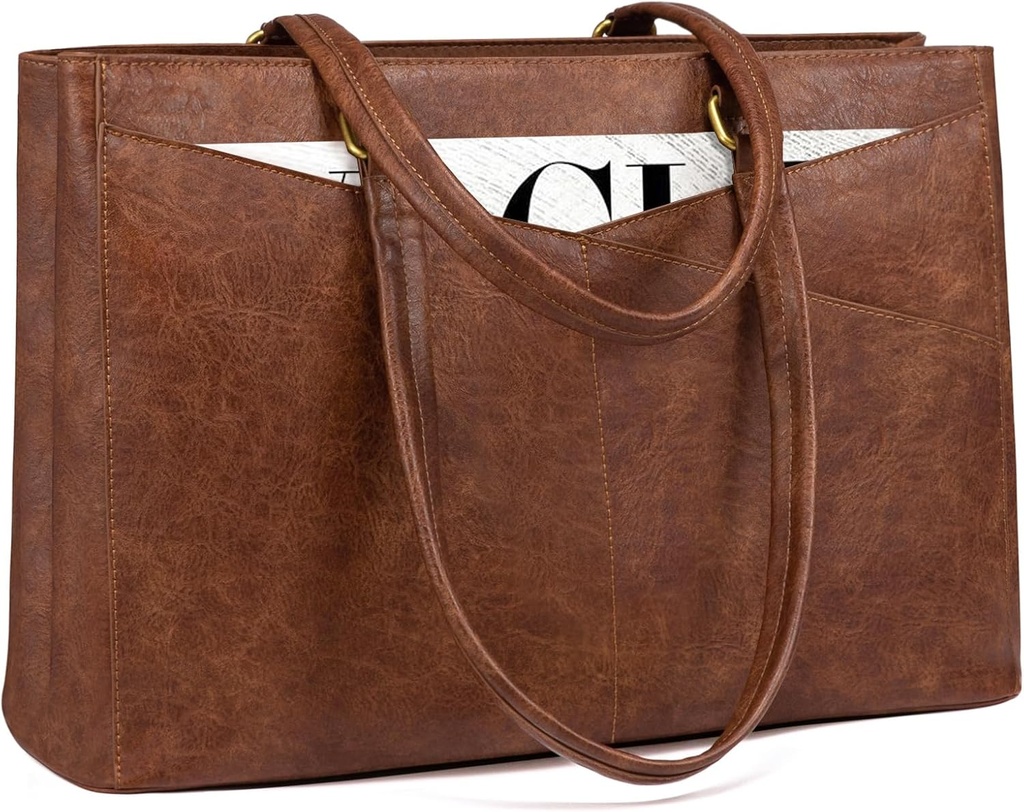 LOVEVOOK Laptop Tote Bag for Women 15.6" - Retro Brown