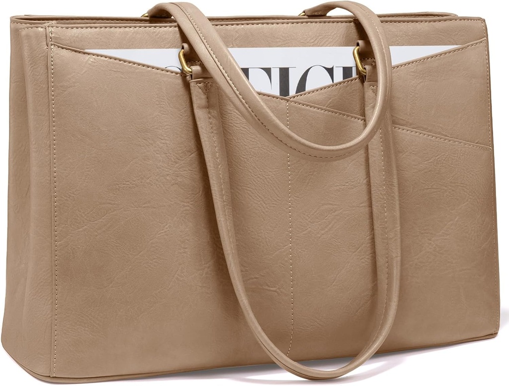 LOVEVOOK Laptop Tote Bag for Women 15.6" - Tukhaki