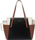 LOVEVOOK Laptop Tote Bag for Women 17.3" - Black/White/Brown