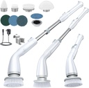 LABIGO  Cordless Cleaning Brush Scrubber with 7 Replaceable Brush Heads and Adjustable Extension Handle