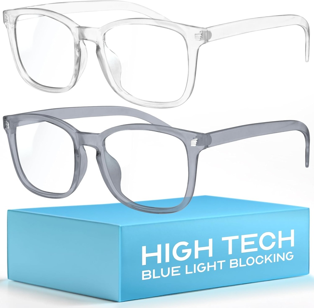 Advanced Blue Light Blocking Computer Glasses - Clear / Clear Grey