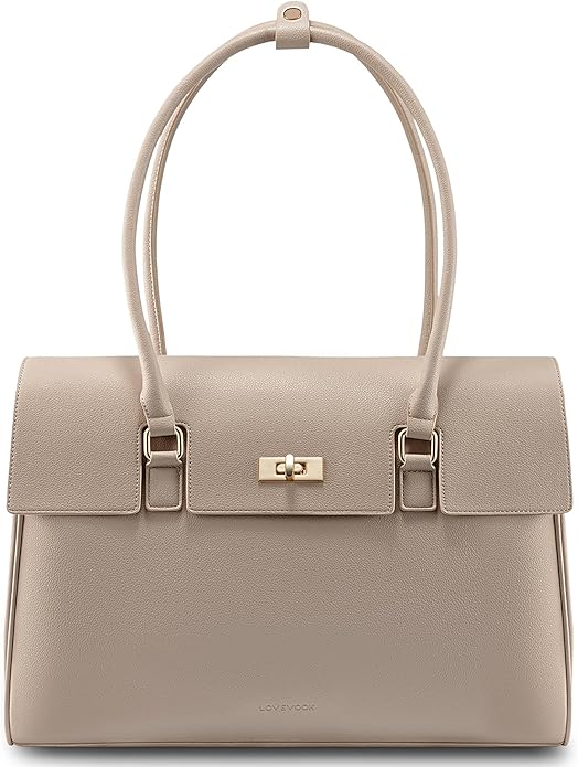 LOVEVOOK Laptop Tote Bag for Women 15.6" - Apricot