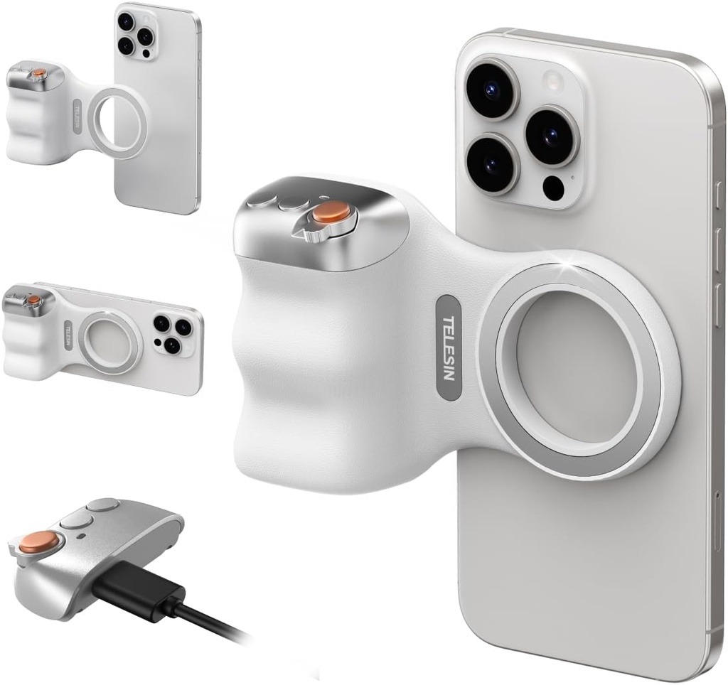 TELESIN°  Fun Shot Magnetic Phone Camera DSLR Style Shutter Grip for iPhone & Android