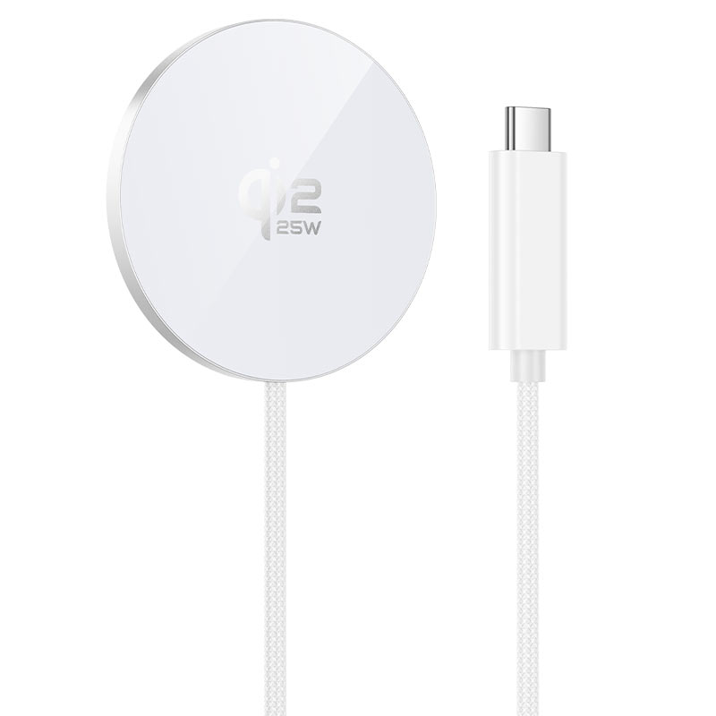 HOCO CW63 Qi2 magnetic wireless fast charger - White