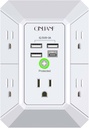 QINLIANF 5 Outlet Power Wall Outlet Extender with 4 USB Charging Ports