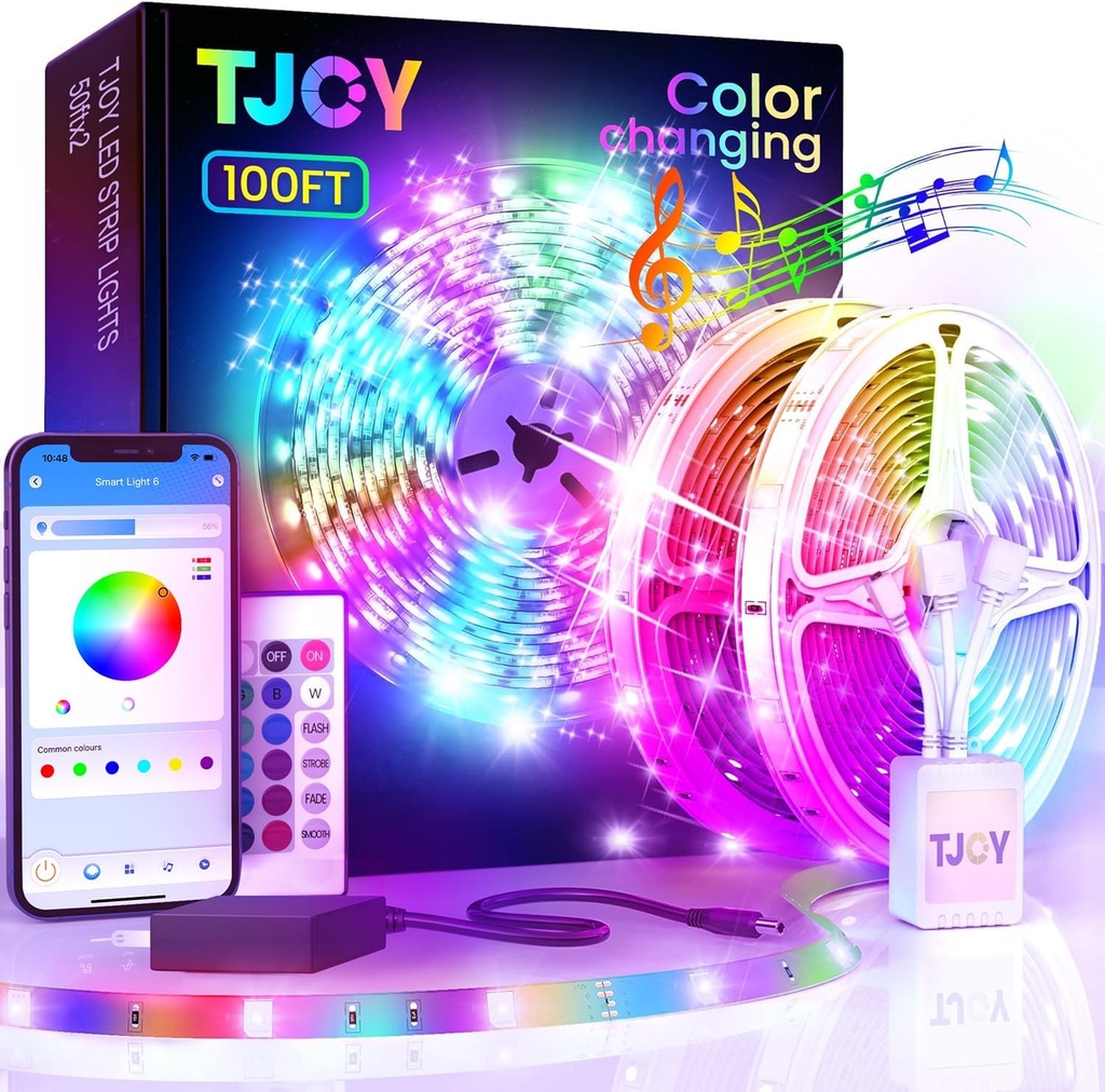 TJOY 100ft Bluetooth LED Strip Lights Kit