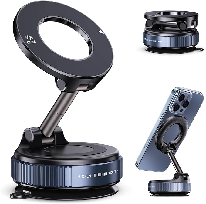 Jikasho Vacuum Magnetic Suction Phone Holder - Black
