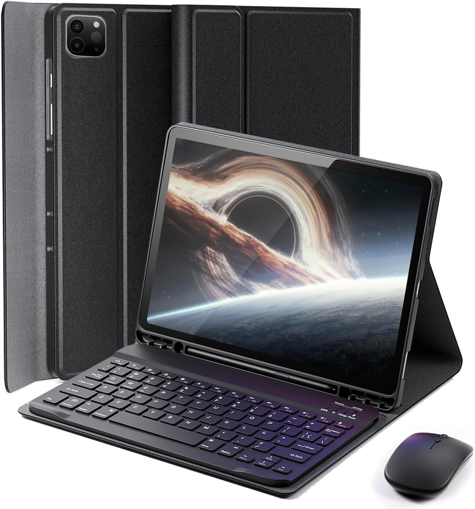 TUNKARMOR for iPad Air 13" keyboard Case with Mouse - Black
