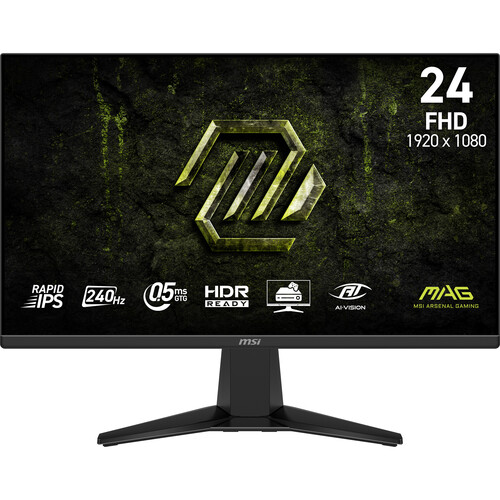 MSI MAG 245F-X24 24” FHD 240HZ Rapid IPS Adaptive Sync Gaming Monitor W/ AI Navigator & Display Port