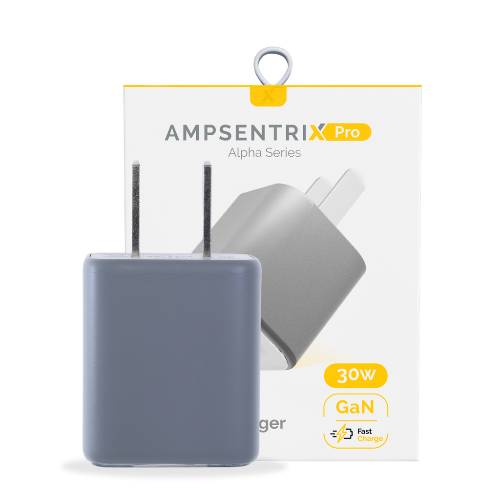 AmpSentrix Pro 30W Dual-Port Wall Charger (USB-C + USB-A) - Natural