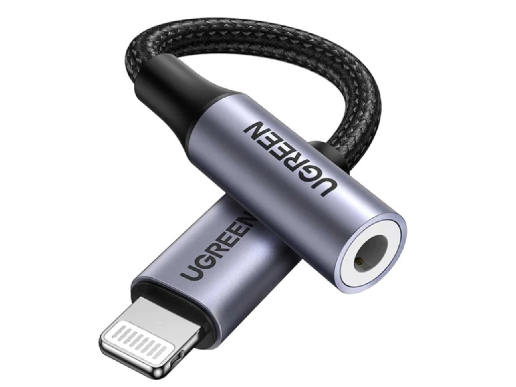 UGREEN Lightning M/F Round Cable Aluminum Shell with Braided 10cm - Black